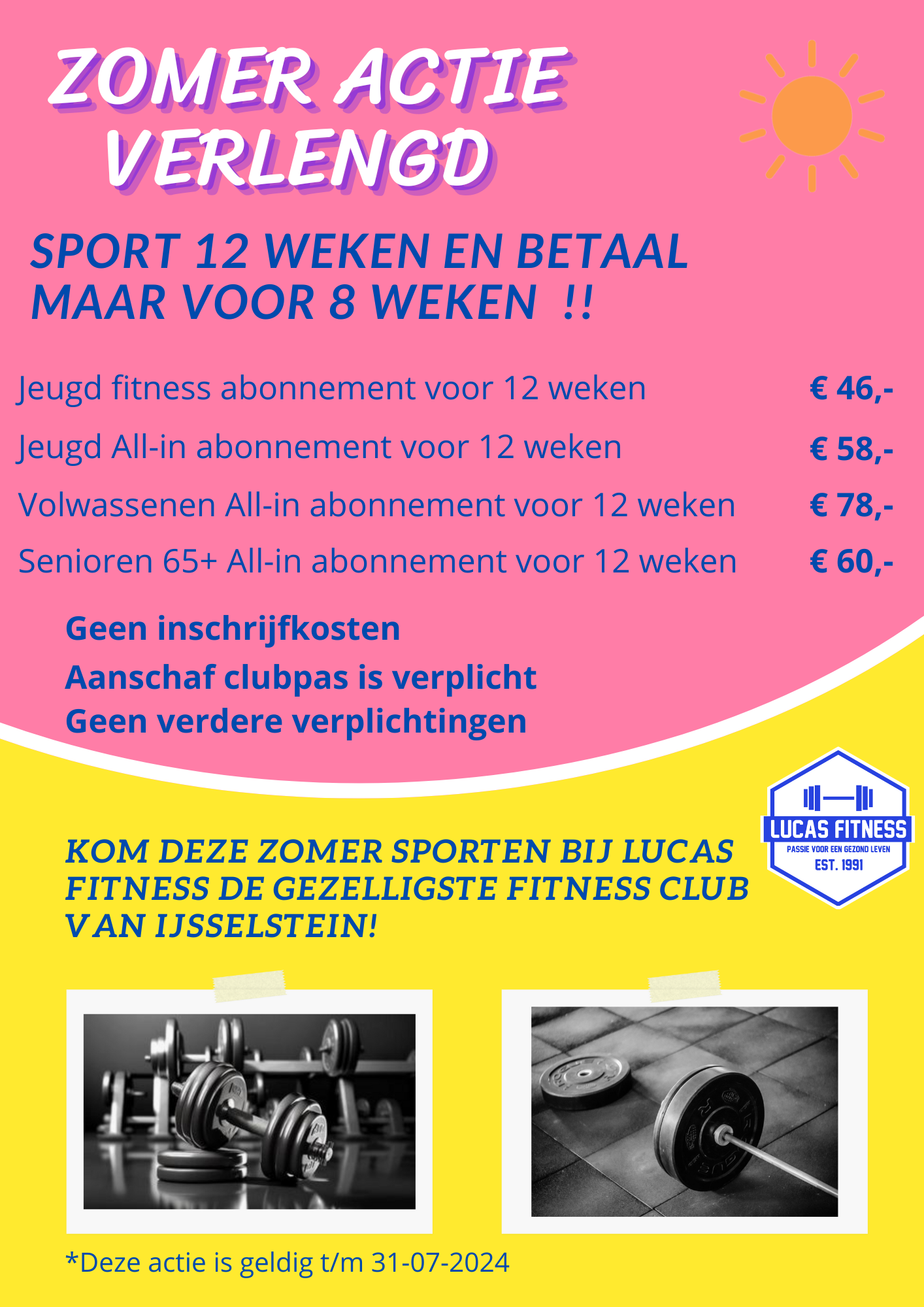 gym ijsselstein zomer actie juli 2024 lucas fitness